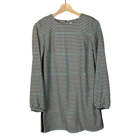 Zara Black & White Houndstooth Long Sleeve Mini Dress S - Picture 1 of 3